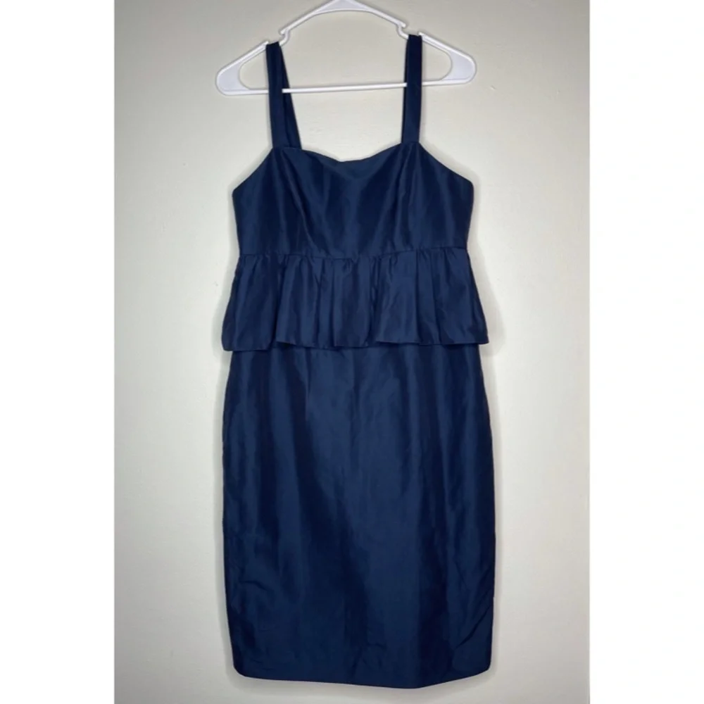 J. Crew Classic Cotton Silk Faille Summer Peplum Dress